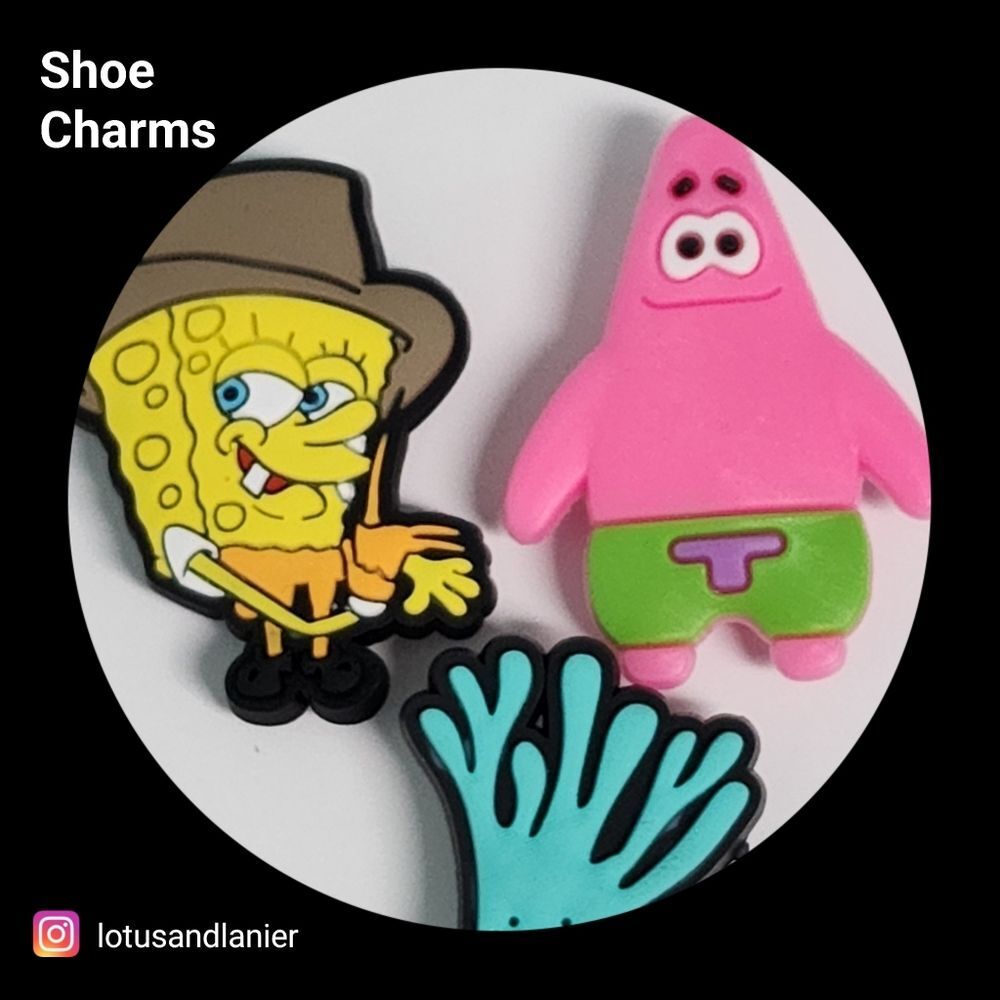 Shoe Charms  "Sponge Bob" Charms Set of 3